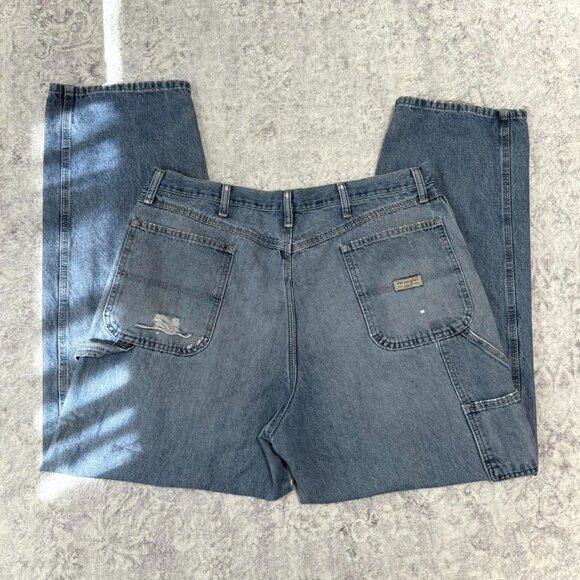 vintage distressed wrangler carpenter jeans denim dungarees - Picture 1 of 8